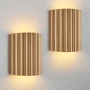 Gold Resin Modern LED Wall Sconces Wall Lighting Set of 2 Indoor Hardwired Wall